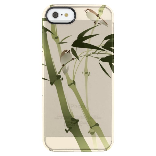 Oriental style painting, bamboo branches uncommon iPhone case (Back)