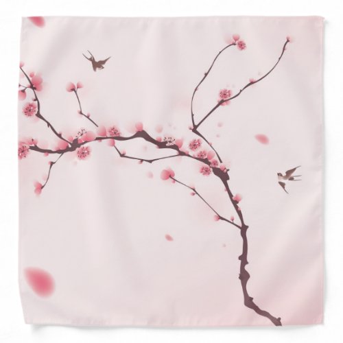 Oriental style painting cherry blossom bandana