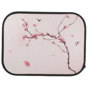 Oriental style painting, cherry blossom car mat