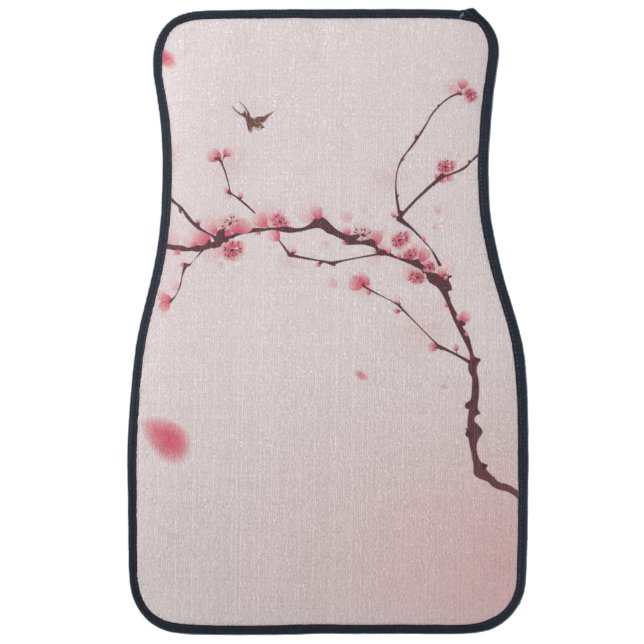 Oriental style painting, cherry blossom car mat (Front)