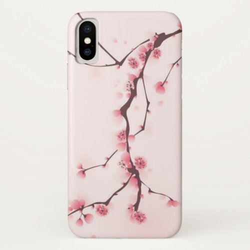 Oriental style painting cherry blossom iPhone x case