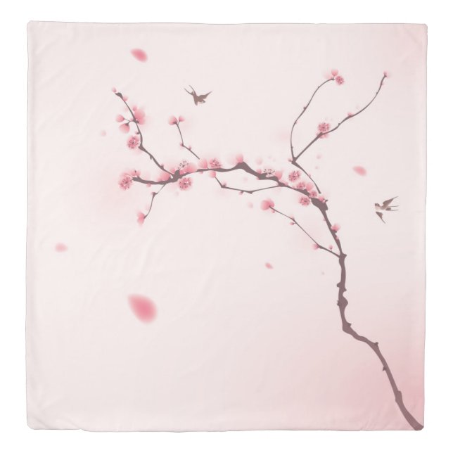 Oriental style painting, cherry blossom duvet cover (Front)