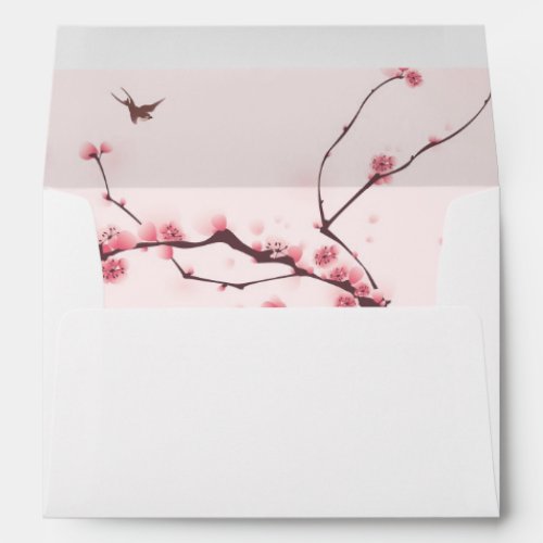 Oriental style painting cherry blossom envelope