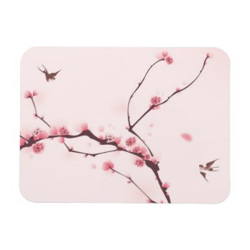 Oriental Style Painting  Cherry Blossom Magnet by watercoloring at Zazzle