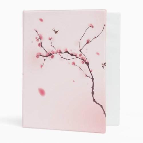 Oriental style painting cherry blossom mini binder