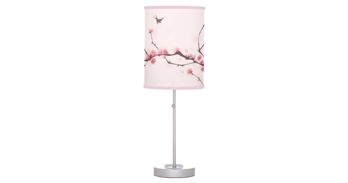 Asian Oriental Japanese Sakura Cherry Blossom Art Bedside Table DIY Lamp