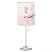 Oriental style painting, cherry blossom table lamp (Left)