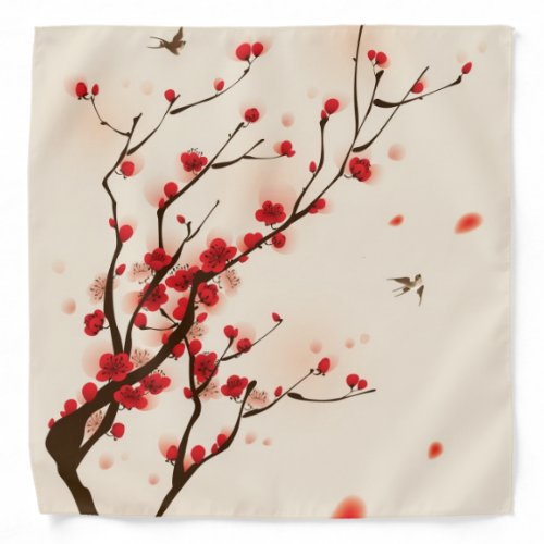 Oriental style painting plum blossom in spring 2 bandana