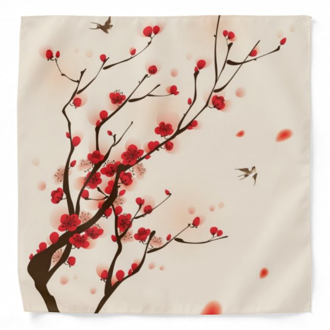 Oriental style painting, plum blossom in spring 2 bandana (Front)