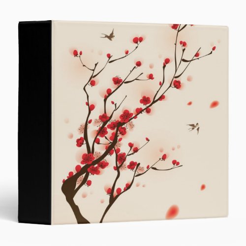 Oriental style painting plum blossom in spring 2 binder