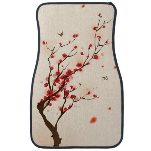 Oriental style painting plum blossom in spring 2 car floor mat