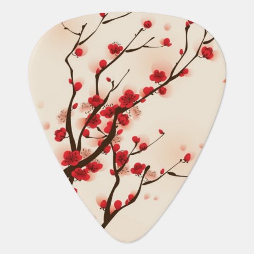 Oriental style painting plum blossom in spring 2 guitar pick