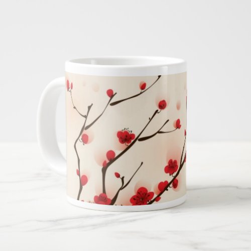 Oriental style painting plum blossom in spring 2 large coffee mug