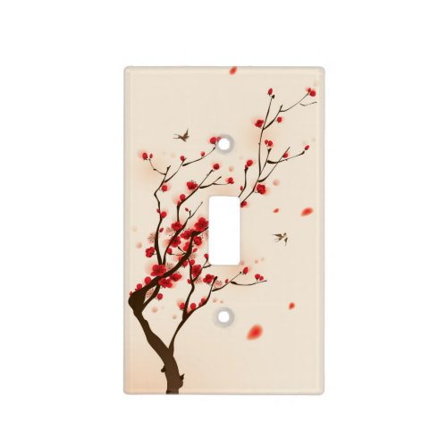 Oriental style painting plum blossom in spring 2 light switch cover