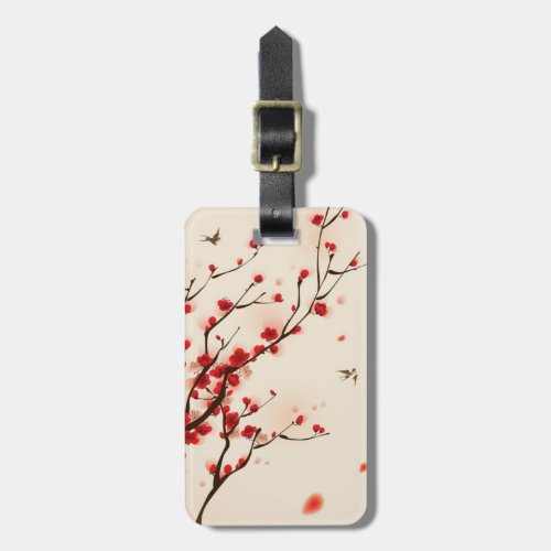 Oriental style painting plum blossom in spring 2 luggage tag