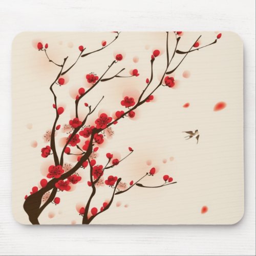 Oriental style painting plum blossom in spring 2 mouse pad