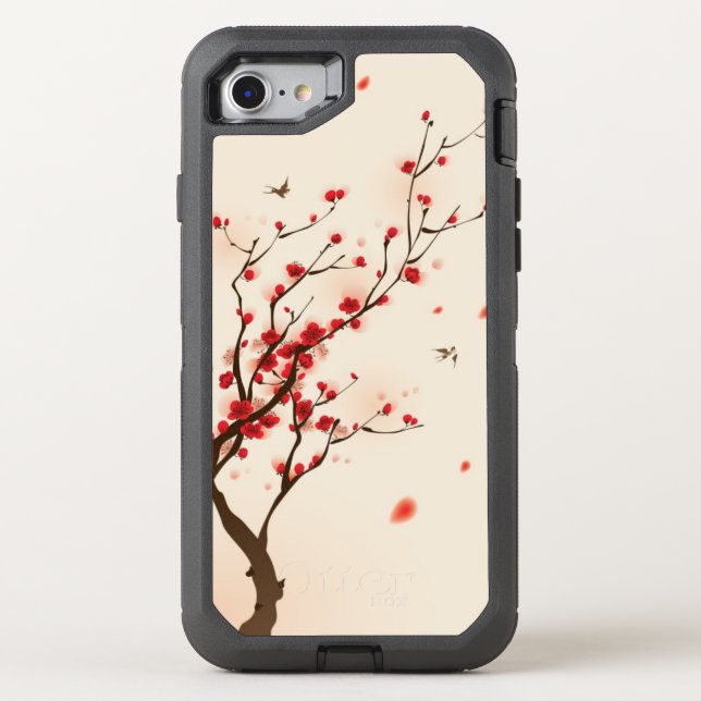 Oriental style painting, plum blossom in spring 2 otterbox iPhone case (Back)