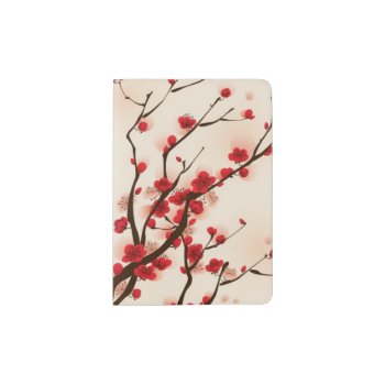 Oriental Style Painting  Plum Blossom In Spring 2 Passport Holder by watercoloring at Zazzle