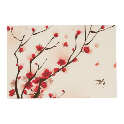 Oriental style painting plum blossom in spring 2 placemat