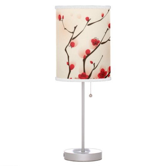 Oriental style painting, plum blossom in spring 2 table lamp (Left)