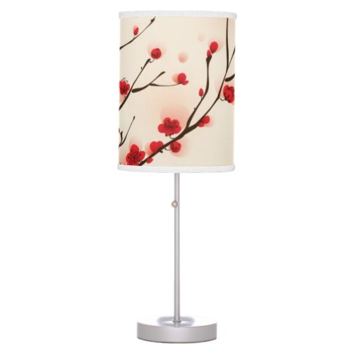 Oriental style painting plum blossom in spring 2 table lamp