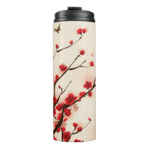 Oriental style painting, plum blossom in spring 2 thermal tumbler