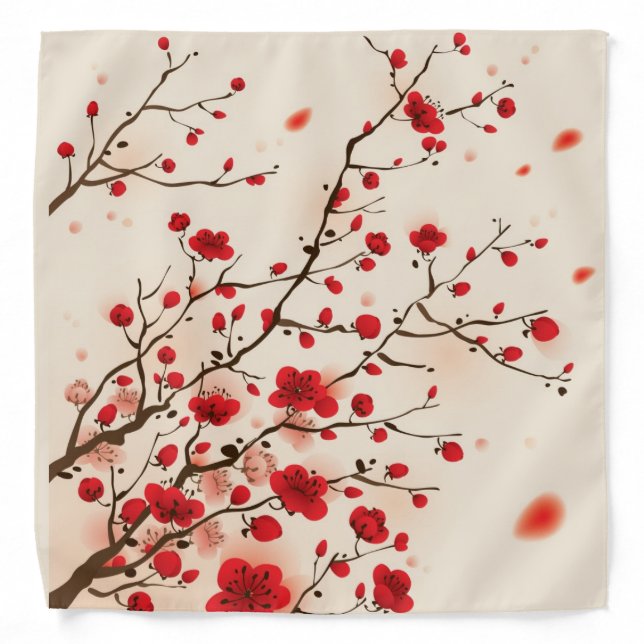 Oriental style painting, plum blossom in spring bandana (Front)
