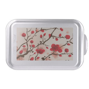 Oriental style painting, plum blossom in spring cake pan