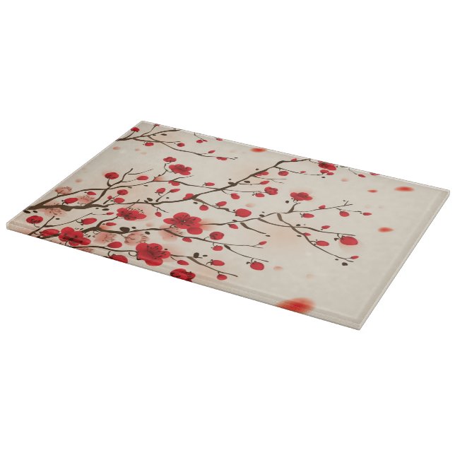 Oriental style painting, plum blossom in spring cutting board (Corner)