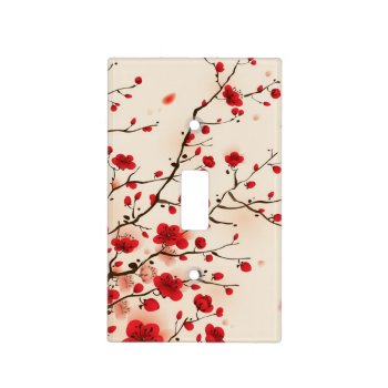 Oriental Style Painting  Plum Blossom In Spring Light Switch Cover by watercoloring at Zazzle