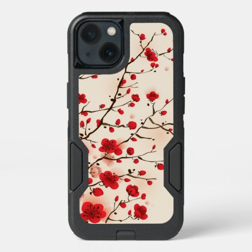 Oriental style painting plum blossom in spring iPhone 13 case