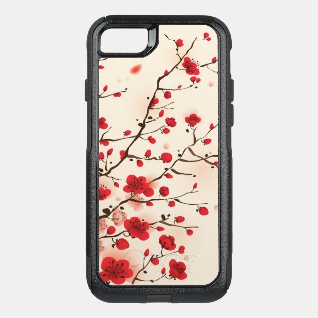 Oriental style painting, plum blossom in spring otterbox iPhone case (Back)