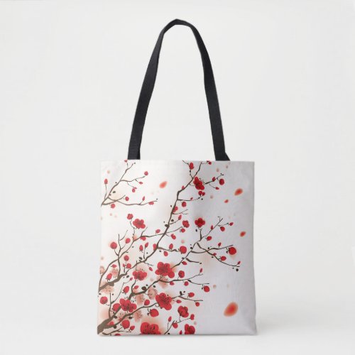 Oriental style painting plum blossom in spring tote bag