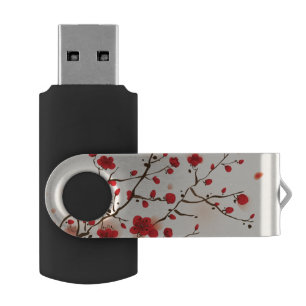 Oriental style painting, plum blossom in spring USB flash drive