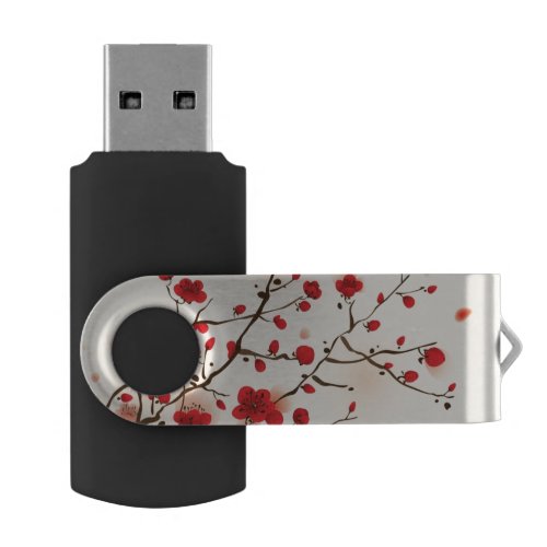 Oriental style painting plum blossom in spring USB flash drive
