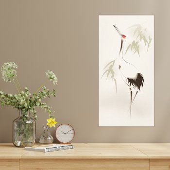 Oriental Style Painting  Red-crowned Crane Canvas Print by watercoloring at Zazzle