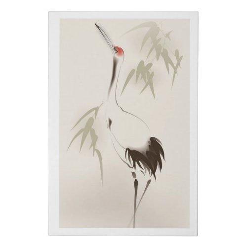 Oriental style painting Red_crowned Crane Faux Canvas Print