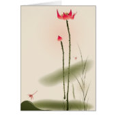Oriental style painting, tall Lotus (Front)