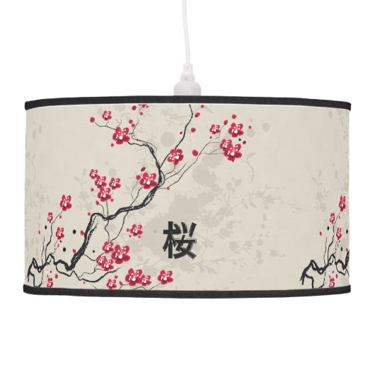 Oriental Style Sakura Cherry Blossom Art Ceiling Lamp (Left)