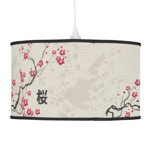 Oriental Style Sakura Cherry Blossom Art Ceiling Lamp (Back)