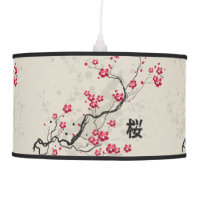 Oriental Style Sakura Cherry Blossom Art Ceiling Lamp