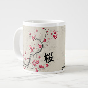 Oriental Style Sakura Cherry Blossom Art Large Coffee Mug