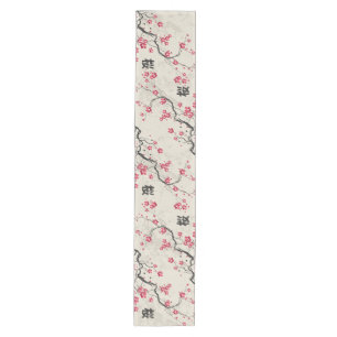 Oriental Style Sakura Cherry Blossom Art Medium Table Runner