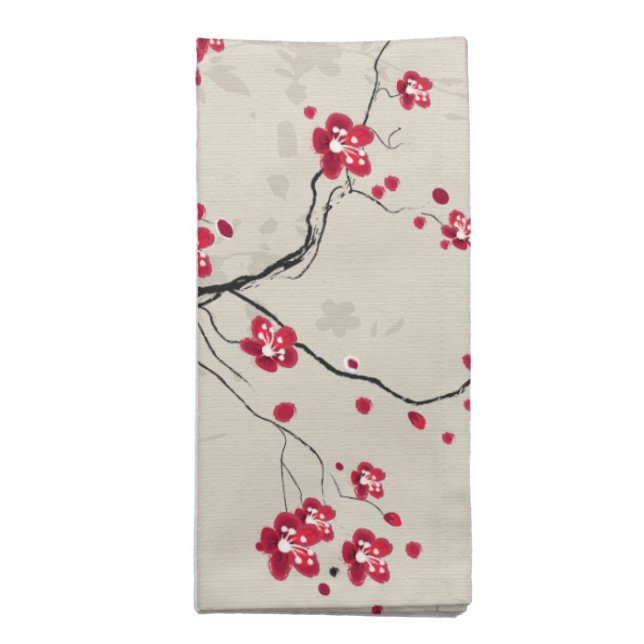 Oriental Style Sakura Cherry Blossom Art Napkin (Folded)