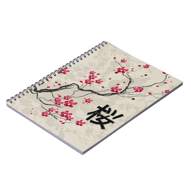 Oriental Style Sakura Cherry Blossom Art Notebook (Left Side)