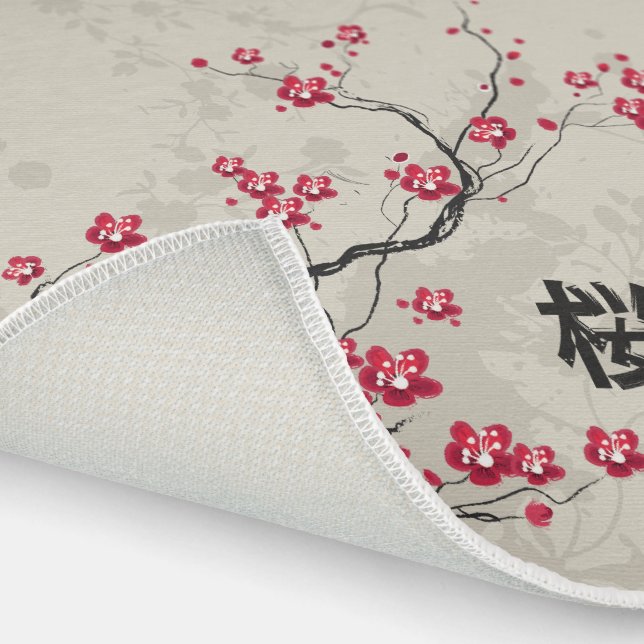 Oriental Style Sakura Cherry Blossom Art Outdoor Rug (Outdoor)