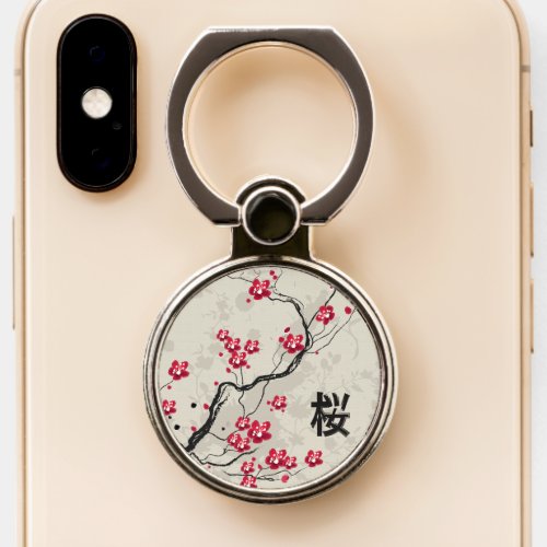 Oriental Style Sakura Cherry Blossom Art Phone Ring Stand