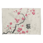 Oriental Style Sakura Cherry Blossom Art Pillow Case