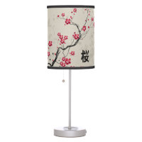 Oriental Style Sakura Cherry Blossom Art Table Lamp