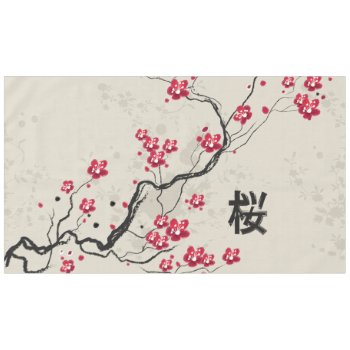 Oriental Style Sakura Cherry Blossom Art Tablecloth by giftsbonanza at Zazzle